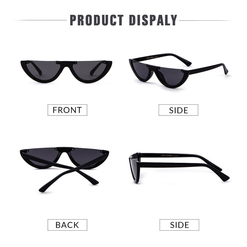 GIFIORE Retro Cat Eye Sunglasses for Women Vintage Half Round Frame Cateye Sun Glasses (Leopard Print Frame Brown Lense) - Image 5